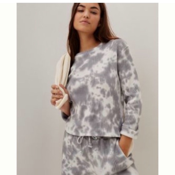 Anthropologie Oversized Waffle Knit Tie Dye Top - Picture 3 of 5